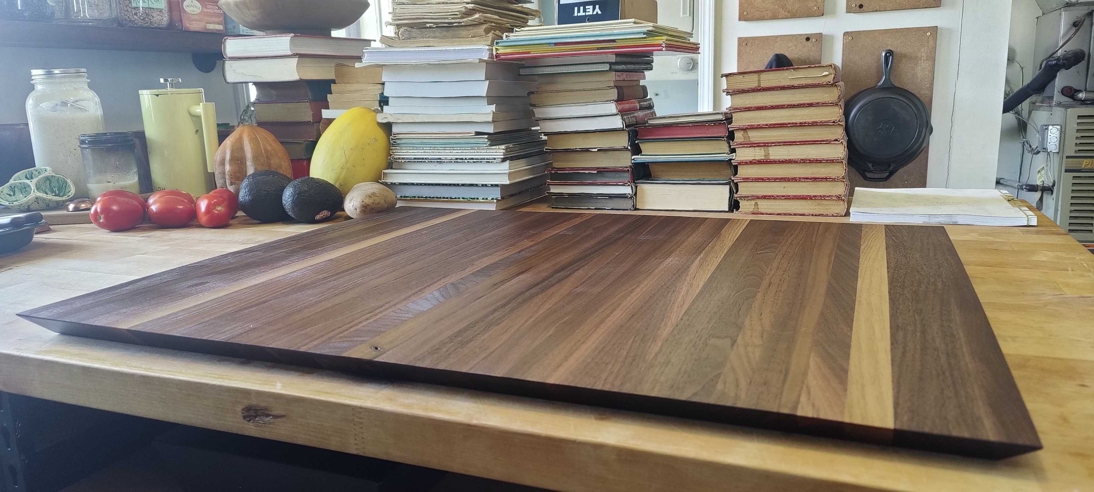 XL Black Walnut Stovetop Cover / Cutting Board
