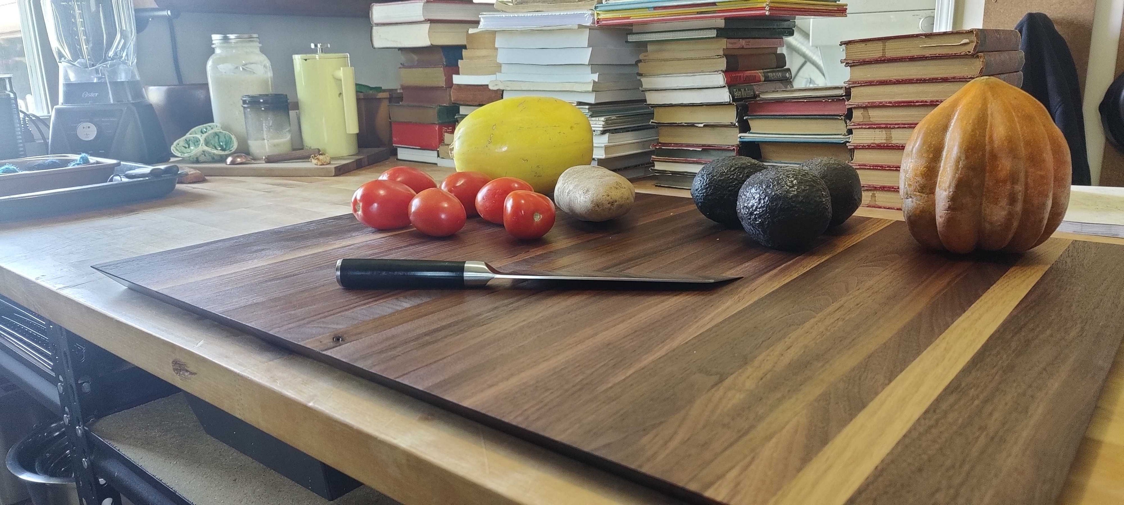 XL Black Walnut Stovetop Cover / Cutting Board